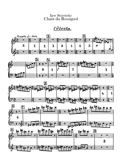 Celesta, Harp 1, 2