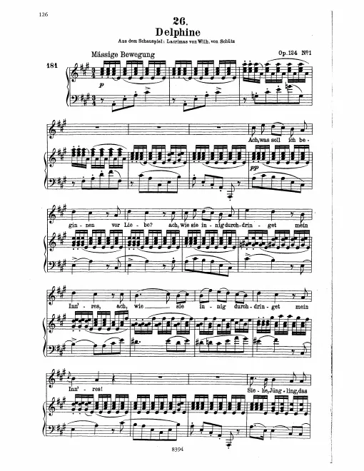 Complete Score (Original / High Voice, A major)