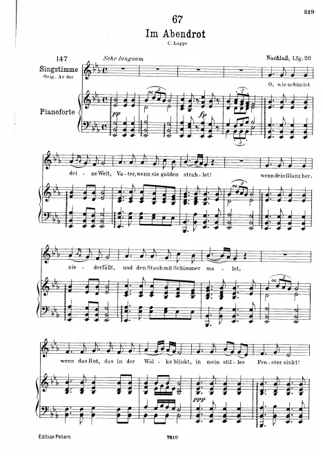 Complete Score (Low Voice, transposed to E♭ major)