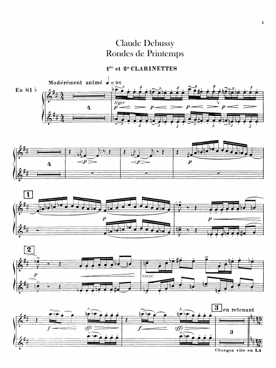 Clarinet 1/2 (B♭, A), 3 (A)