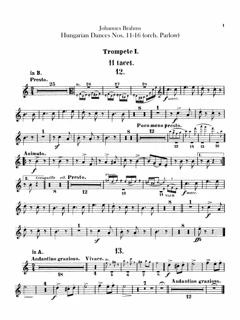 Trumpet 1, 2 (B♭/A)