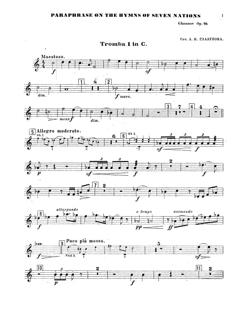 Trumpet 1, 2 (C), Contralto Trumpet (F)