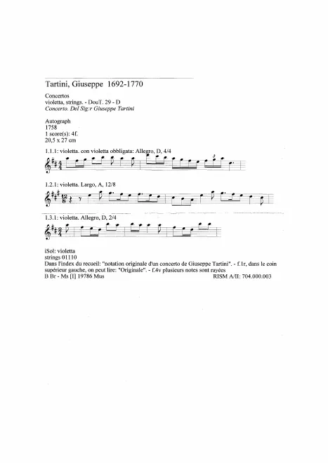 Orchestral score