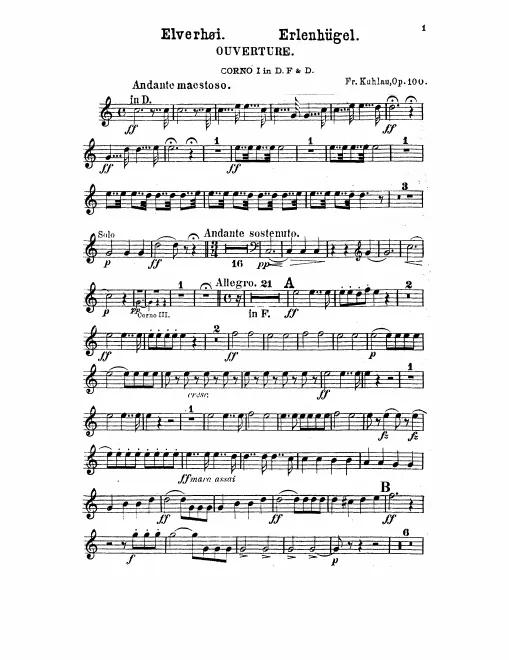 Horn 1, 2 (D/F), 3, 4 (D/A)