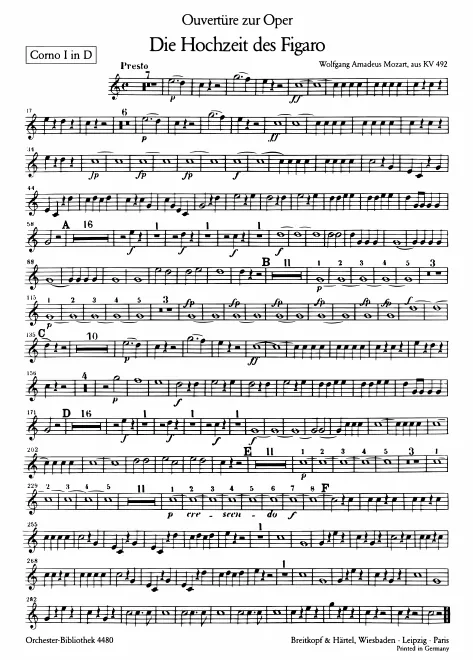 Horn 1, 2 (D, F transposed)