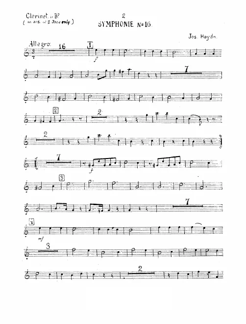 Clarinet (B♭, alternate Oboe 2)