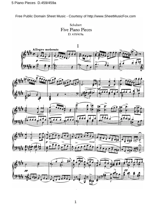 Complete Score As Nos.3 to 5 of 5 Klavierstücke