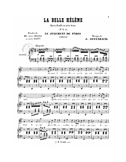 No.6 bis , Le jugement de Pâris: "Au Mont Ida trois déesses" (Act I, No.6)