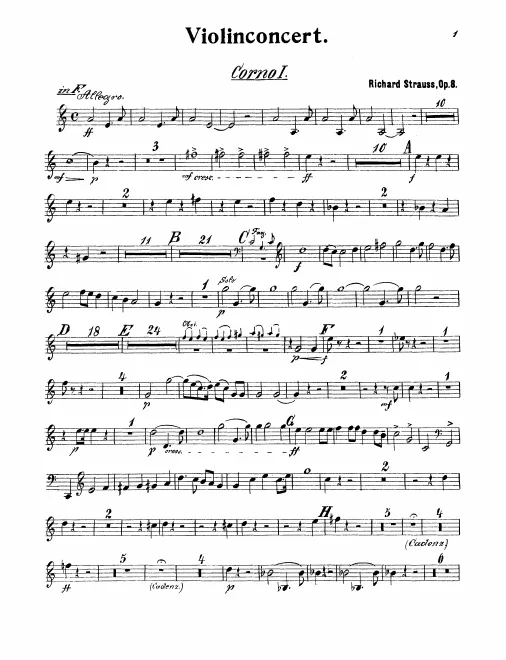 Horn 1, 2 (F/E♭/A), 3, 4 (D)