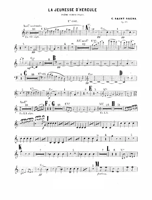 Natural Horn 1, 2 (E♭/A/B♭), Chromatic Horn 3, 4 (E♭/D/E/F)
