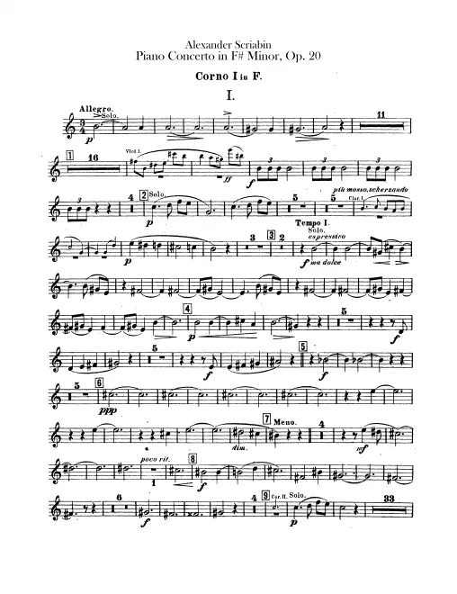 Horn 1, 2, 3, 4 (F)