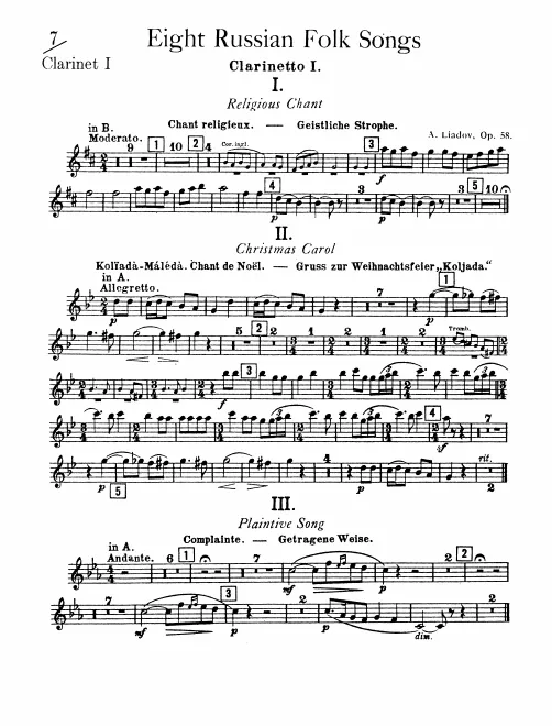 Clarinet 1, 2 (A/B♭)
