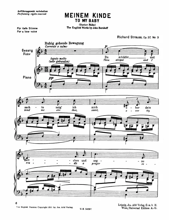 Complete Score (Low Voice, transposed to F major)