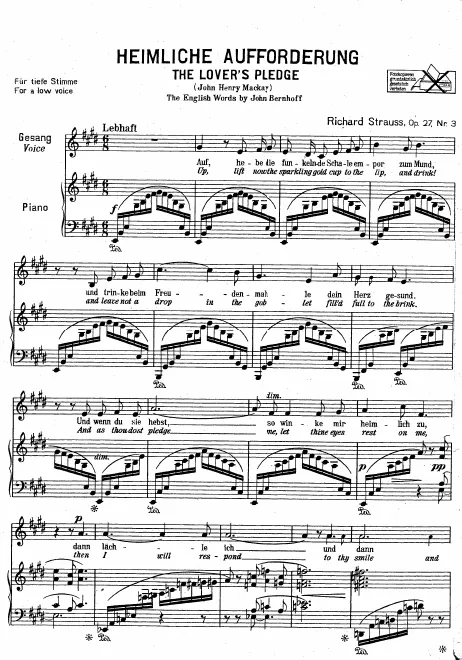 Complete Score (Low Voice, transposed to E major)
