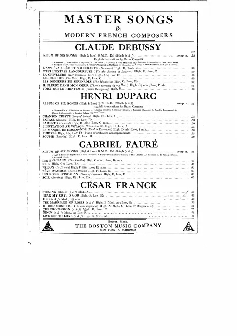 Complete Score (D major, medium voice)