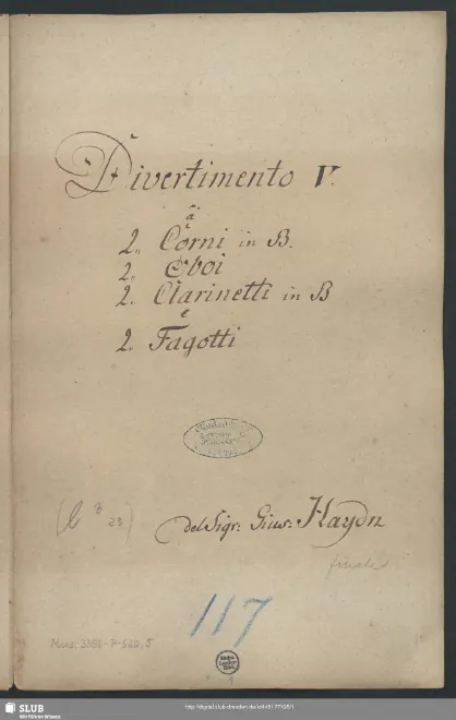 Divertimento in B♭ major, Hob.II:43