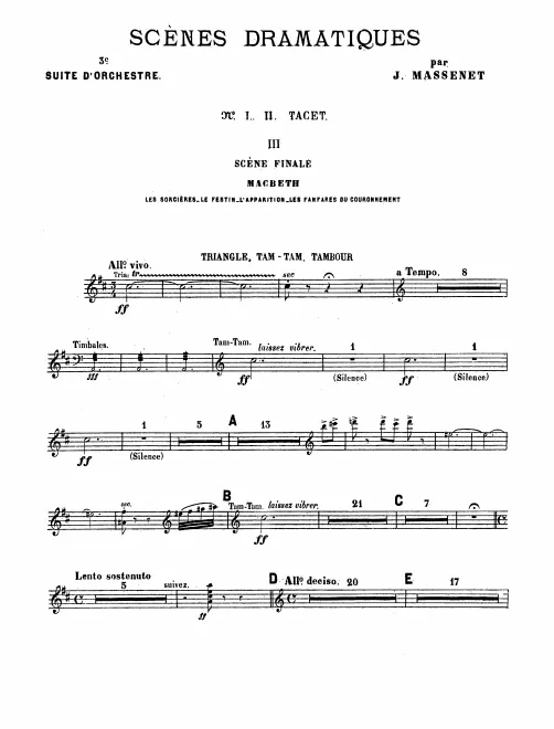 Triangle/Tam-Tam/Snare Drum, Bass Drum/Cymbals