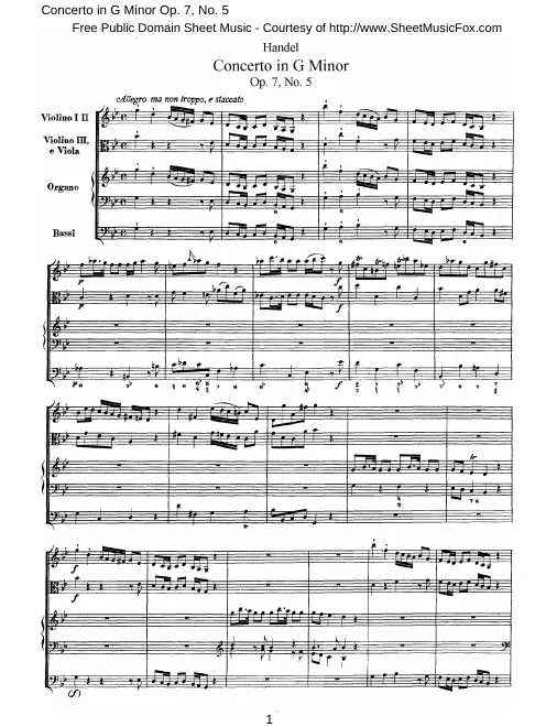 Concerto No.5 in G minor, HWV 310