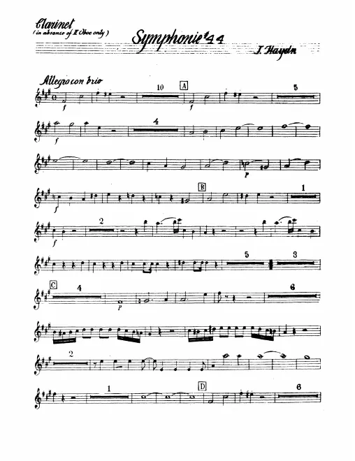 Clarinet (B♭, alternate to Oboe 2)