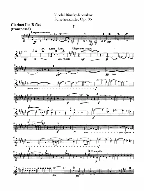 Clarinet 1, 2 (B♭ - transposed)
