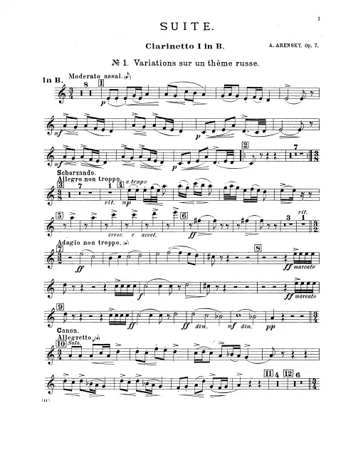 Clarinet 1, 2 (A/B♭)