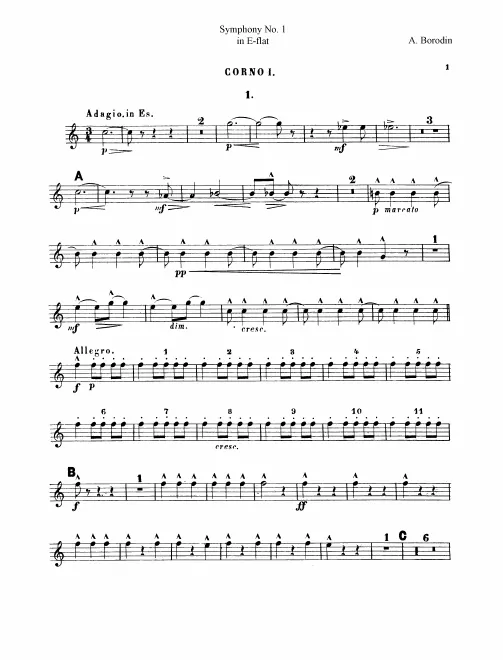 Horn 1, 2, 3, 4 (E♭/E/D)
