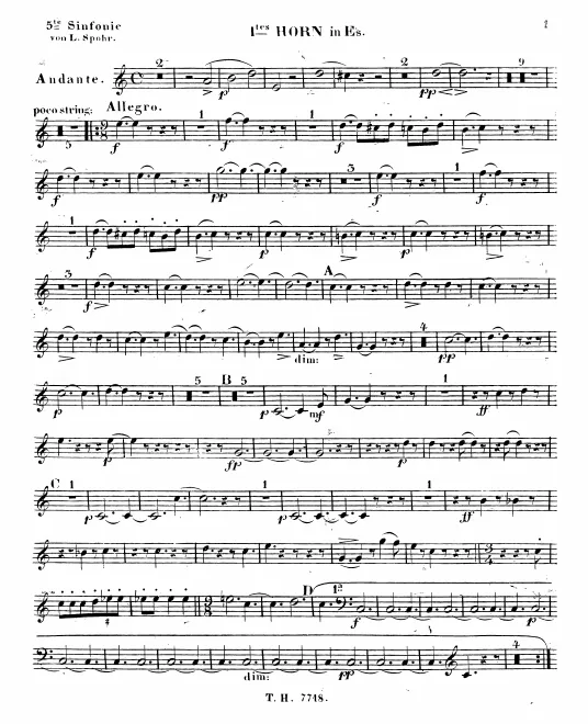 Horn 1, 2 (E♭/A♭/G), 3, 4 (C/E♭)