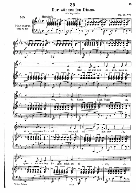 Complete Score (Low voice, transposed to )