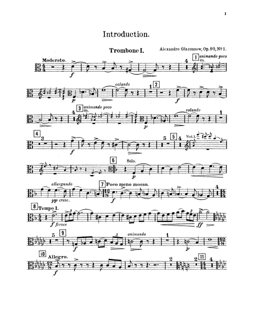 Trombone 1, 2, 3, Tuba