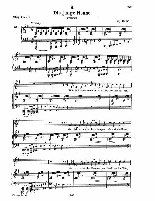 Complete Score (Medium voice, transposed to E minor)