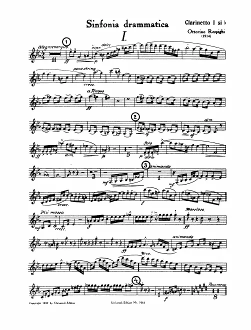 Clarinet 1, 2, Bass Clarinet (B♭), Piccolo Clarinet (E♭)