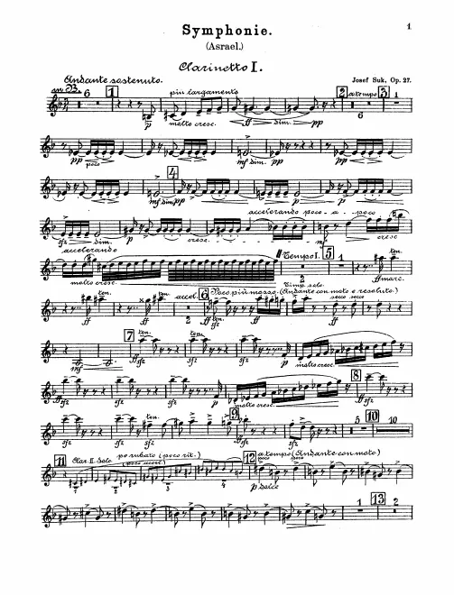 Clarinet 1, 2 (A/B/E), Bass Clarinet (A/B)