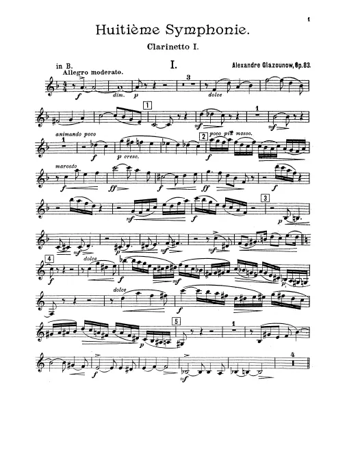 Clarinet 1, 2 (B/A), 3/Bass Clarinet (B)
