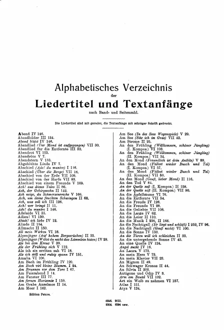 Alphabetical List of Songs (scan)