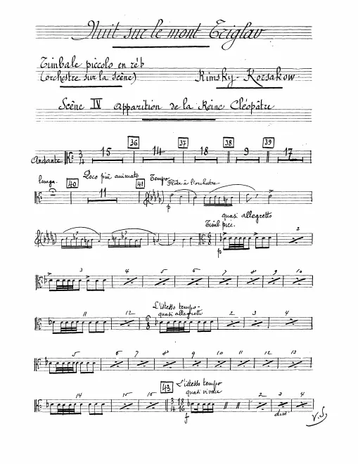 Piccolo Timpanum (D♭), Tambourine, Cymbals, Bass Drum