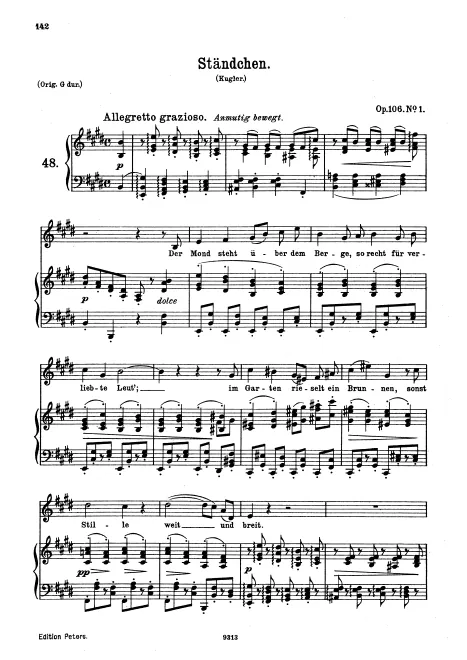 Completed Score (medium voice, transposed to E major)