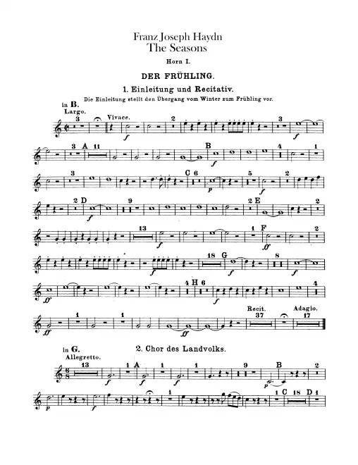Horn 1, 2 (B♭/C/F/G/D/E♭/E)