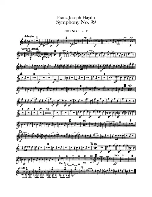 Horn 1, 2 (E♭/G; with F transposed)
