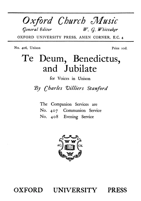 Te Deum, Benedictus, and Jubilate