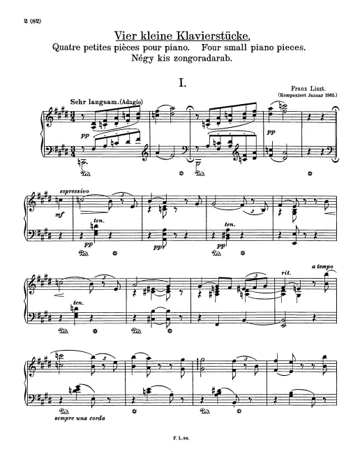 4 kleine Klavierstücke (S.192/1–4)
