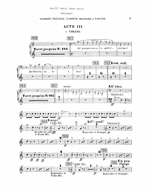 Glockenspiel/Triangle/Snare Drum/Tam-Tam, Bass Drum/Cymbals
