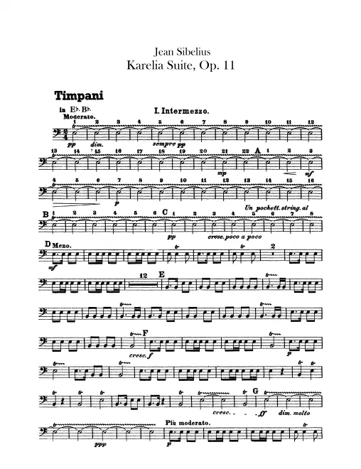 Timpani, Bass Drum/Cymbals, Triangle, Tambourine