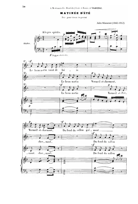 Matinée d'été (F Major: 3 sopranos and piano)