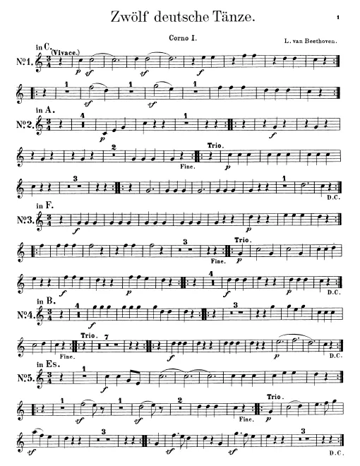 Horn 1, 2 (G/F/E♭/D/C/B♭/A)