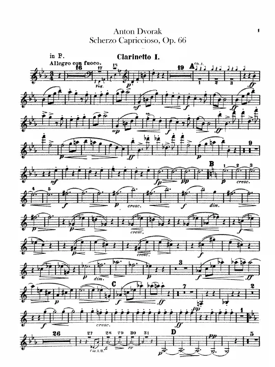 Clarinets 1, 2, Bass Clarinet (B♭, A)