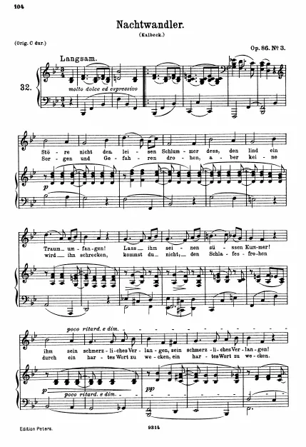 3. Nachtwandler (B♭ major, transposed)