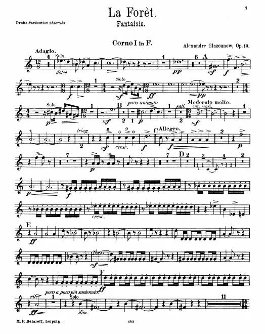 Horn 1, 2, 3, 4 (F)