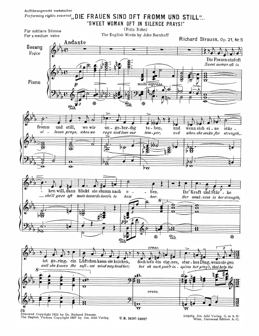 Complete Score (Medium voice, transposed to E♭ major)