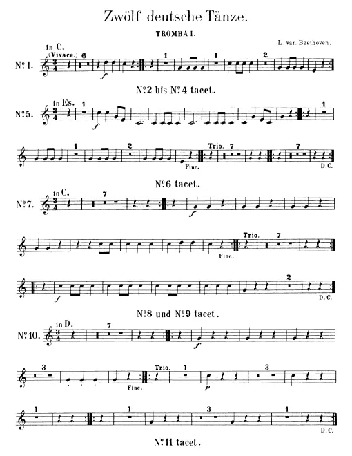 Trumpet 1, 2 (E♭/D/C), Post Horn (C)