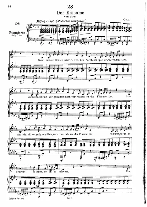 Complete Score (Low voice, transposed to E♭ major)